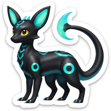 Shiny Aural Umbreon-Amaura-Salandit-Fakémon-fusion (full body) sticker