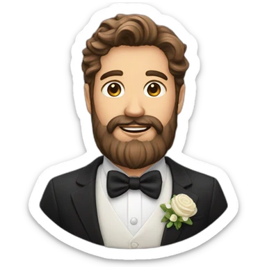 Homme barbu mariage sticker