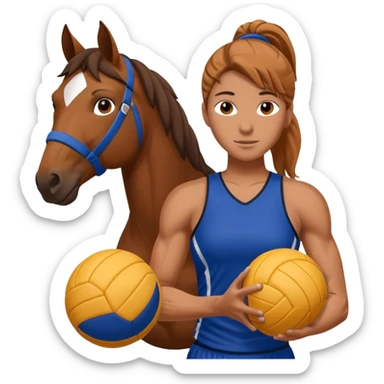 volleyball player, horse, with volleyball ball sticker
