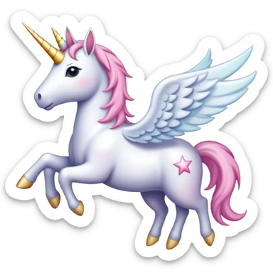Ein Einhorn, was durchs Weltall fliegt sticker