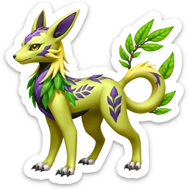  Exotic Ivy Meloetta-Zygarde-Zeraora-Renamon-Protogen-Palkia-hybrid-fusion-Fakémon-creature, full body sticker