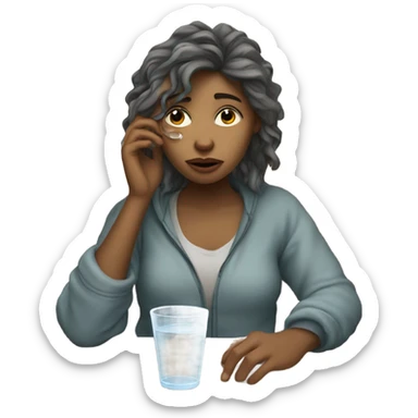 Hungover girl sticker