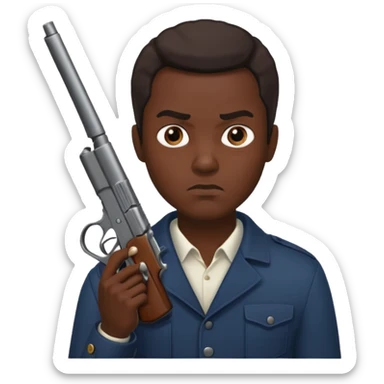Emoji con arma de hombre solo q se note la cara y el arma sticker
