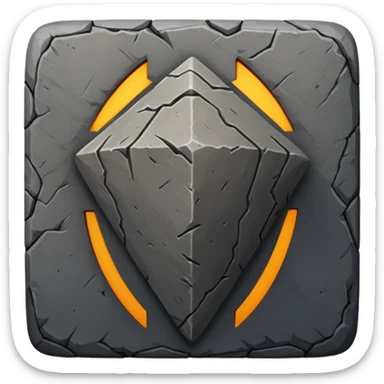 Create a dark gray stone truncated square pyramid, worn, weathered, with rounded edges and realistic rough texture sticker