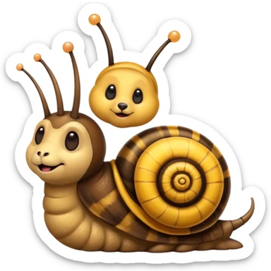 snail bear bee combination animal sticker
