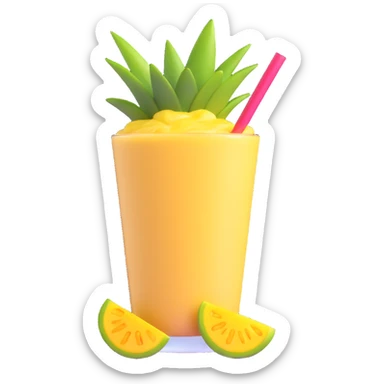 tropical smoothie with pineapple and coconut sticker