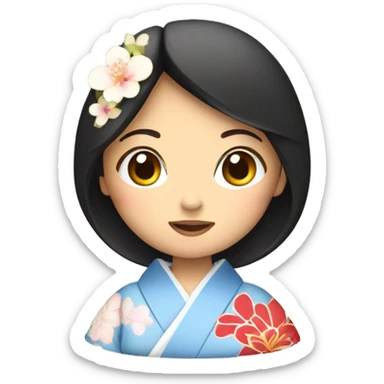 Japanese woman in kimono sticker