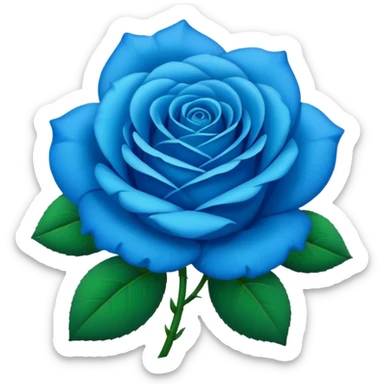 rose shape flower, no stem, now make it a 100% blue, 9.8% green, 0% red, bold and vibrant shade of blue sticker