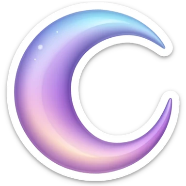 Sparkly glossy Pastel lilac-gradient crescent sticker