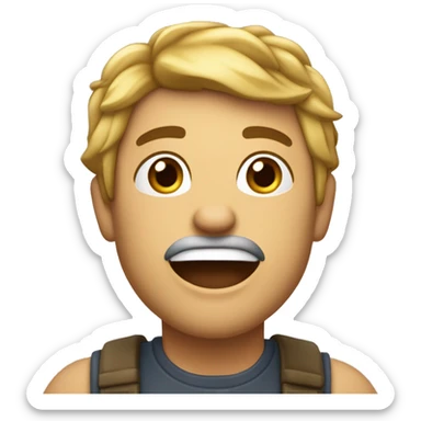 Crie um emote baseado no personagem fornecido, garantindo que ele se pareça o máximo possível com o modelo. O emote deve expressar muita felicidade sticker