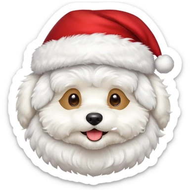 Bichon frisé emoji for x-mas sticker