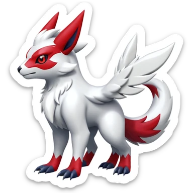 Shiny exotic Absol-Zangoose-Fakémon-hybrid-creature (full body)  sticker