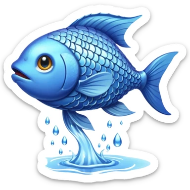 a fish jumping out of a pond sticker