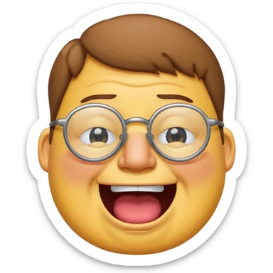 peter griffin with glasses as a laughing crying emoji sticker