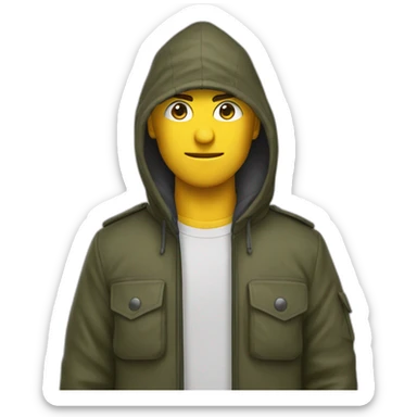 Un homme avec une cagoule et tenant une arme sticker