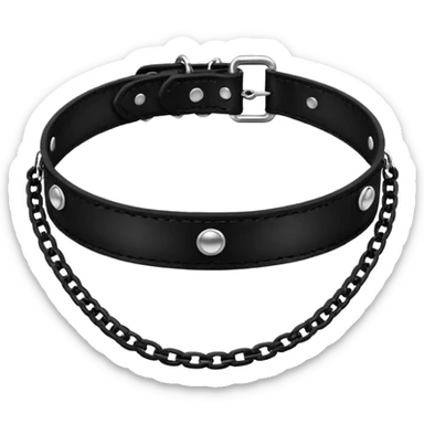 Black collar-choker with a chain attached  sticker