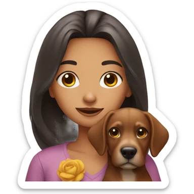 Girl with dog sticker