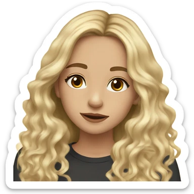 Beautiful girl,blonde hair,wavy hair，long hair, brown eyes sticker