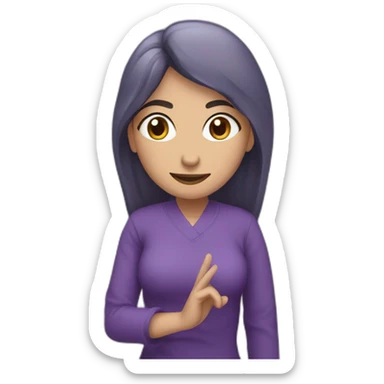 Armenian woman saying hi in purple clouths  sticker