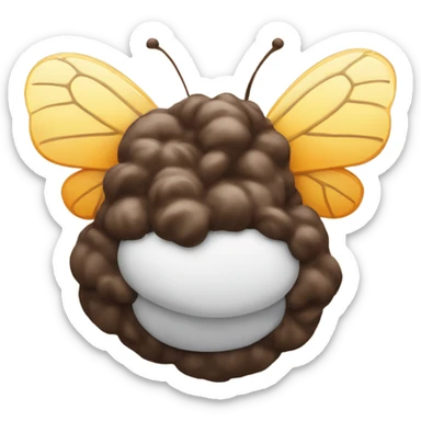 Poop with butterfly wings sticker