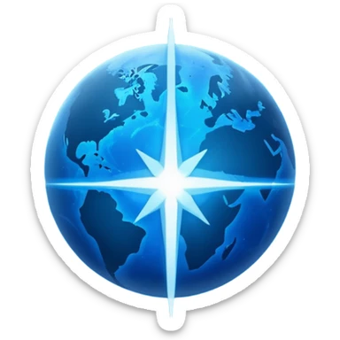 The image is a sci-fi poster with glowing blue text that reads “ALPHA ORIONIS WARS.” A bright blue planet or star glows at the bottom, and the word “STARBLAST” appears below. The design has a futuristic, space-themed look. sticker