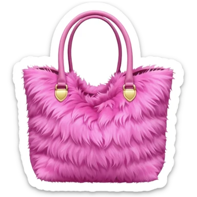 pink fur tote bag  sticker