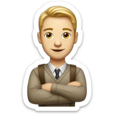 portrait of a Russian junior designer with a resume in his hands sticker