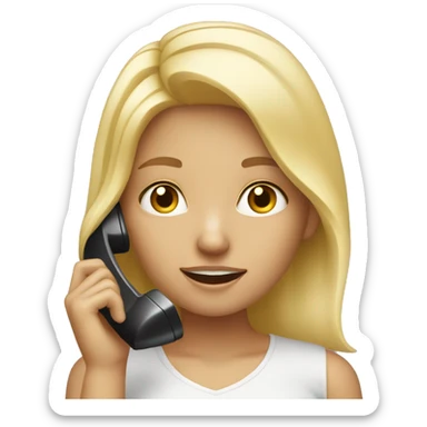 Blonde girl talking with phone  sticker