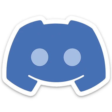 Create a very simple flat color clip art style Discord logo using the three blue shades from the palette. The design should be minimal and clean with no text, on a transparent background. sticker