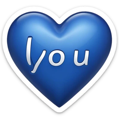 Dark blue heart with the words I Love You Ry sticker
