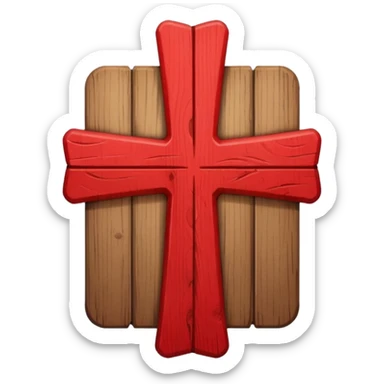 A simple scarlet-red cross sticker