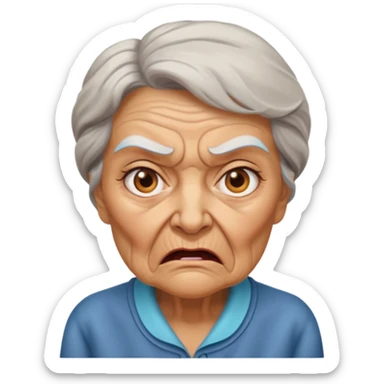 old lady face slap sticker