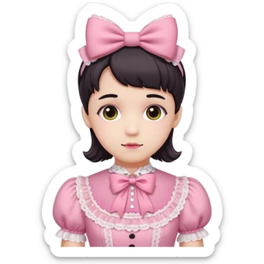 Fiyonklu ve pembe lolita giyen erkek çiz sticker
