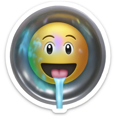 The word "Rinsed" in holographic metallic colors that melts and goes down the drain  sticker