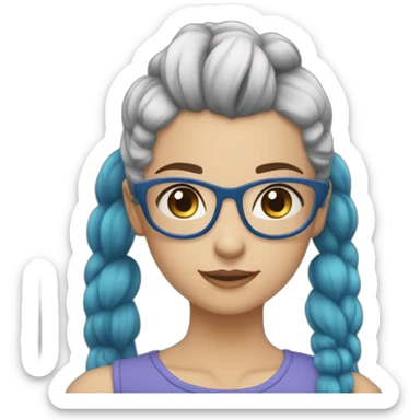 Elysia Cintia blue haired ponytail girl sticker