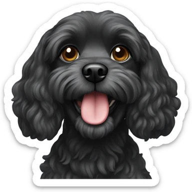 Black havapoo dog sticker