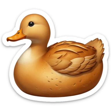 artisan bread that resembles a duck, crusty bread texture sticker