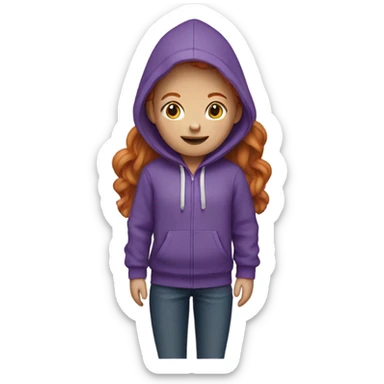ginger girl in a purple hoodie sticker