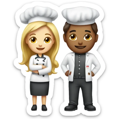 cute couple chef and pharmacist sticker