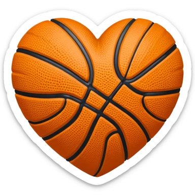 Basketball heart sticker