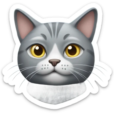 Jealous grey cat sticker