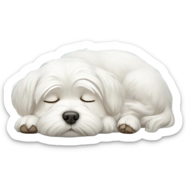 Sleeping Maltese dog sticker
