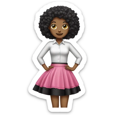 Pink skirt with black poodle sticker