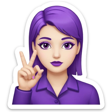 Main violette avec l’Index lever no background sticker