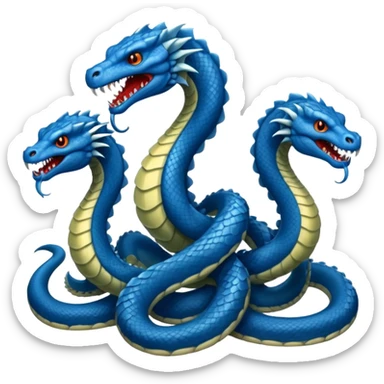 Blue Hydra with 3 heads sticker