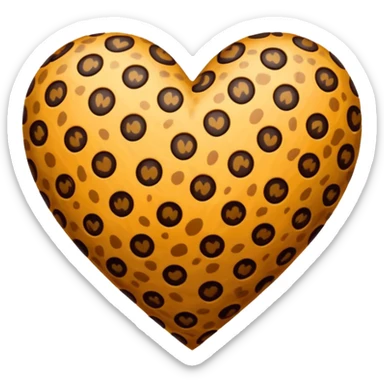 leopard print heart sticker