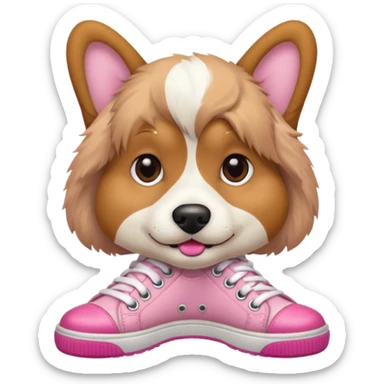Dog in pink shoes sticker