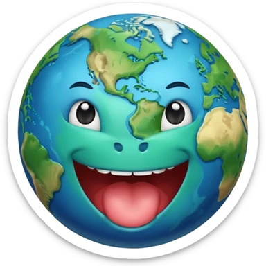 planet earth  with a bite sticker