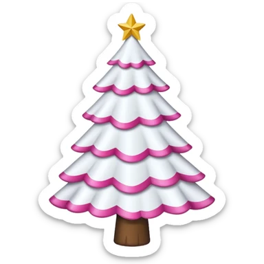 WHITE CHRISTMAS TREE WITH PINK BOWS sticker