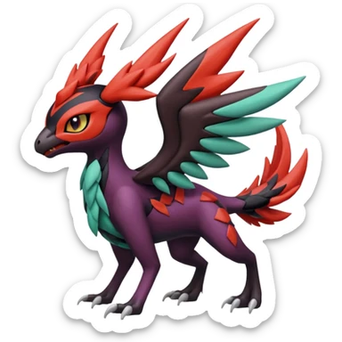 Meloetta-Yveltal-Nargacuga-Noivern-Pokémon-Fakémon-creature sticker
